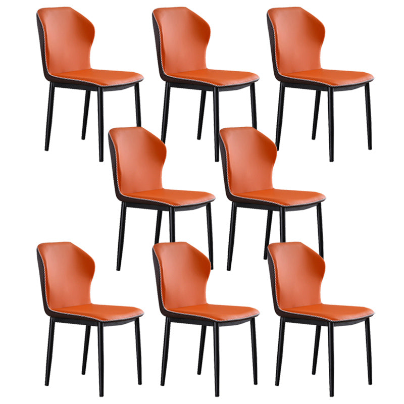 Contemporary Side Metal Frame Chair 17" Wide Parsons Dining Chair for Home