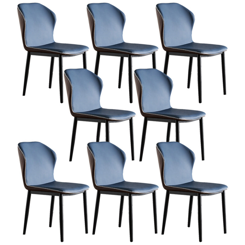 Contemporary Side Metal Frame Chair 17" Wide Parsons Dining Chair for Home