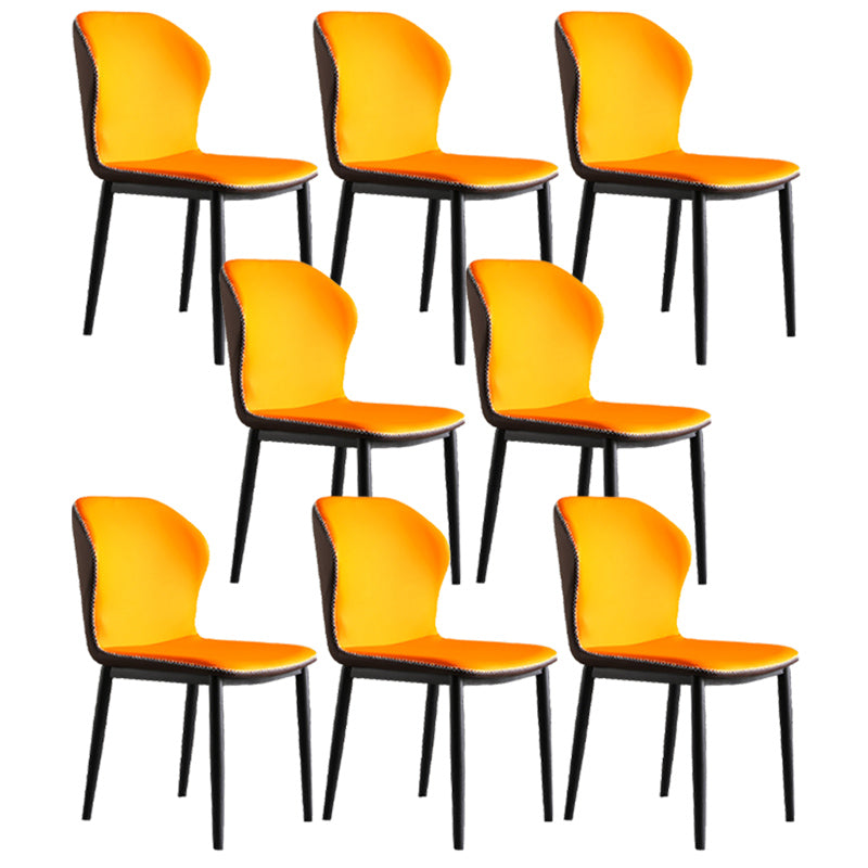Contemporary Side Metal Frame Chair 17" Wide Parsons Dining Chair for Home