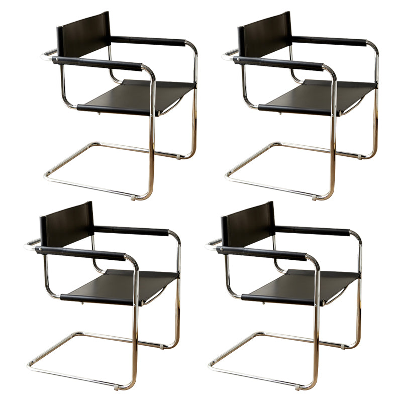 Industrial Style Metal Cantilever Arm Side Chair Open Back Dining Side Chair for Home