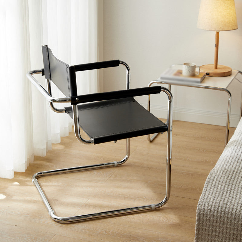 Industrial Style Metal Cantilever Arm Side Chair Open Back Dining Side Chair for Home