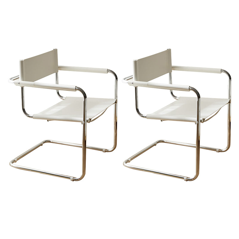 Industrial Style Metal Cantilever Arm Side Chair Open Back Dining Side Chair for Home