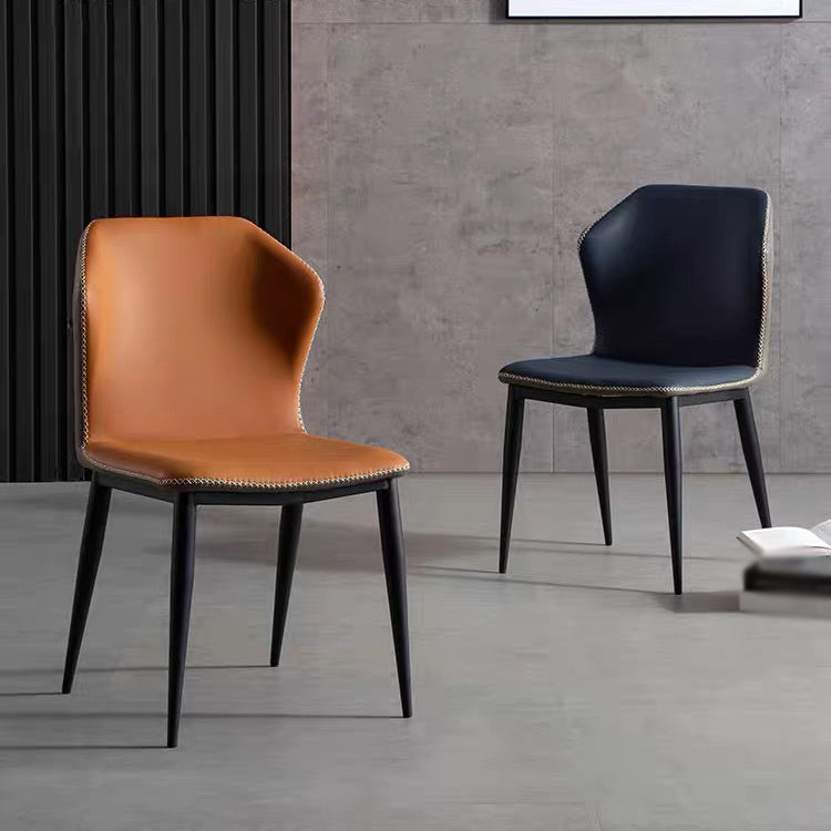Chaise d'appoint de maison scandinave, chaise d'intérieur à oreilles en métal, sans accoudoirs, pour salle à manger