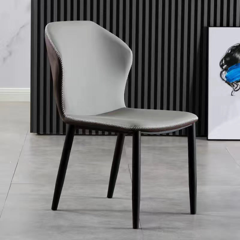 Chaise d'appoint de maison scandinave, chaise d'intérieur à oreilles en métal, sans accoudoirs, pour salle à manger