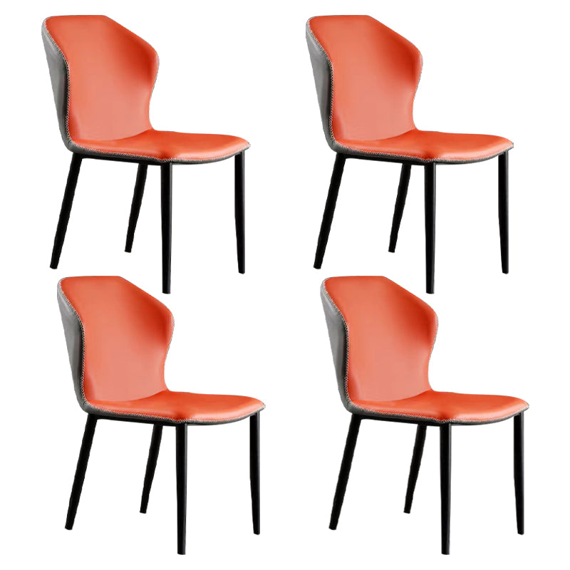 Chaise d'appoint de maison scandinave, chaise d'intérieur à oreilles en métal, sans accoudoirs, pour salle à manger