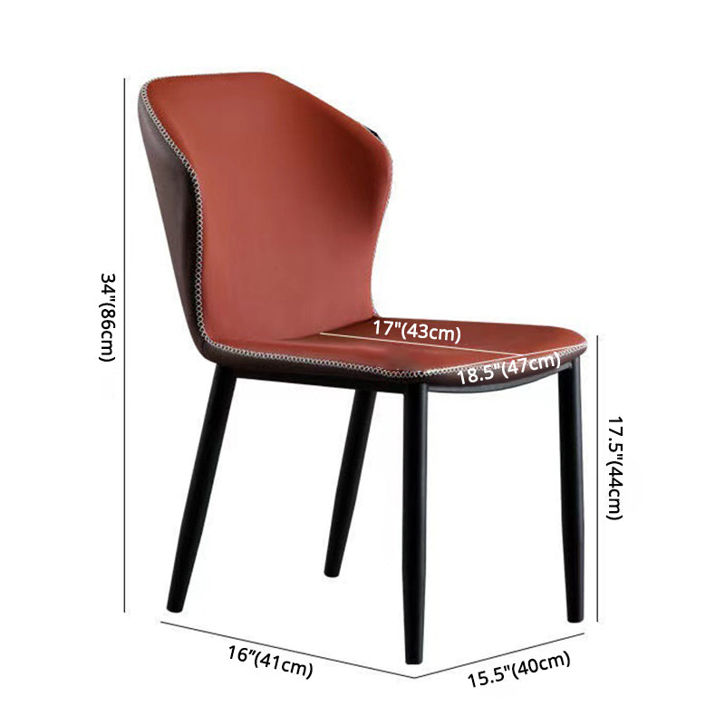 Chaise d'appoint de maison scandinave, chaise d'intérieur à oreilles en métal, sans accoudoirs, pour salle à manger