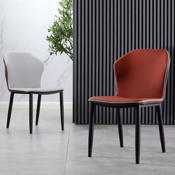 Chaise d'appoint de maison scandinave, chaise d'intérieur à oreilles en métal, sans accoudoirs, pour salle à manger