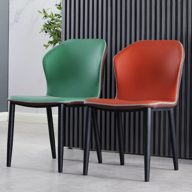 Chaise d'appoint de maison scandinave, chaise d'intérieur à oreilles en métal, sans accoudoirs, pour salle à manger