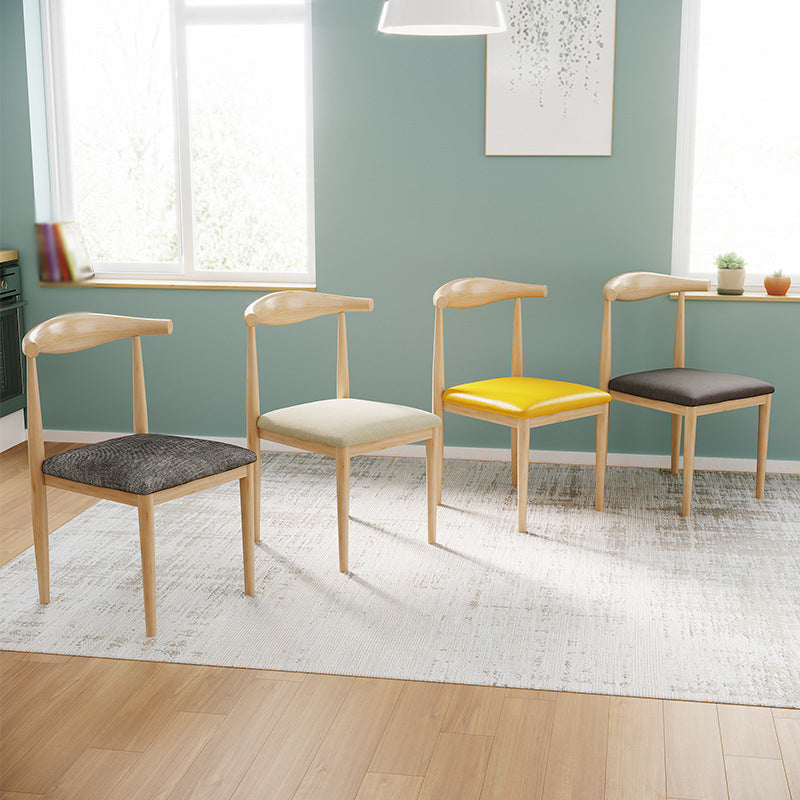 Chaise d'appoint scandinave à dossier ouvert, chaise de salle à manger rembourrée en métal pour la maison