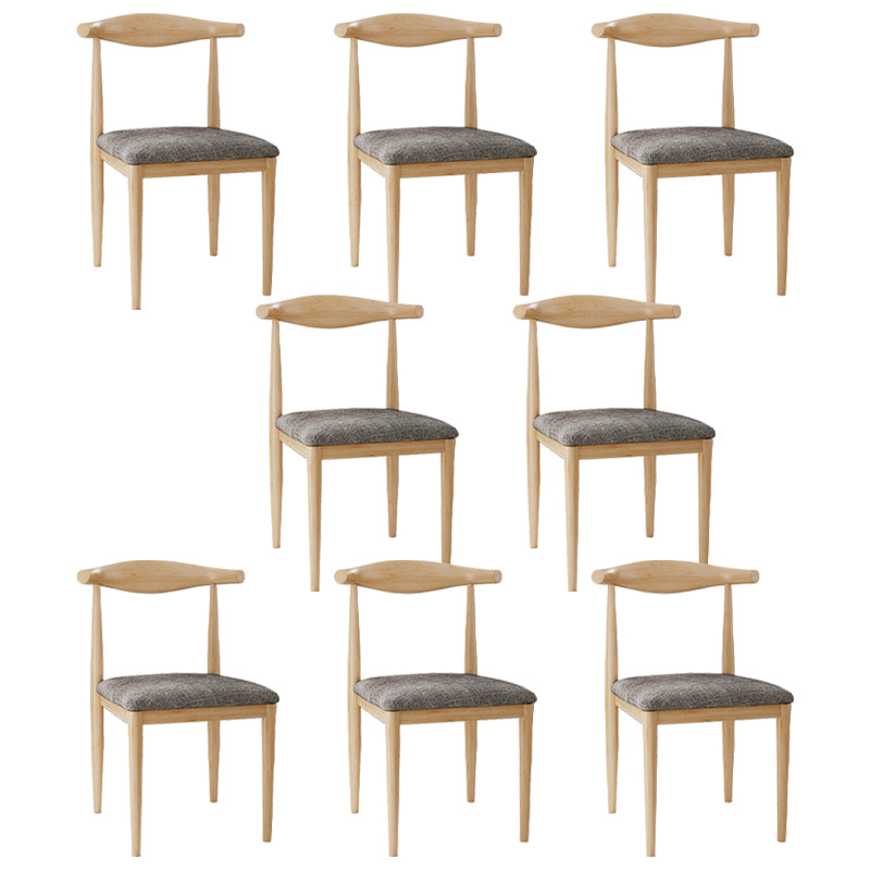 Chaise d'appoint scandinave à dossier ouvert, chaise de salle à manger rembourrée en métal pour la maison