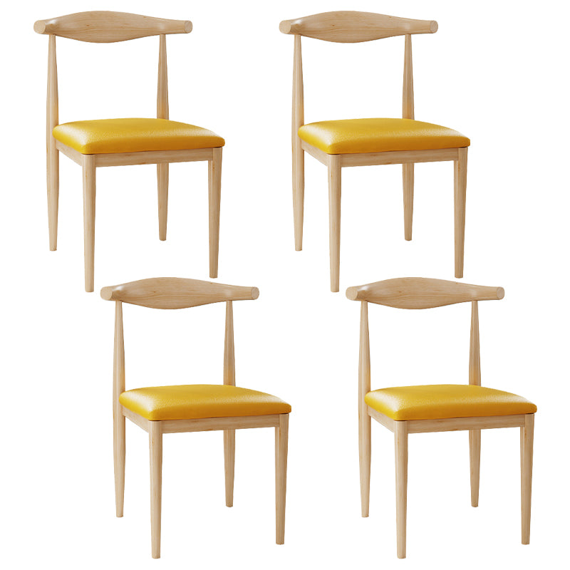 Chaise d'appoint scandinave à dossier ouvert, chaise de salle à manger rembourrée en métal pour la maison