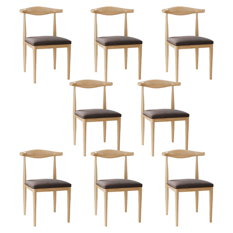 Chaise d'appoint scandinave à dossier ouvert, chaise de salle à manger rembourrée en métal pour la maison