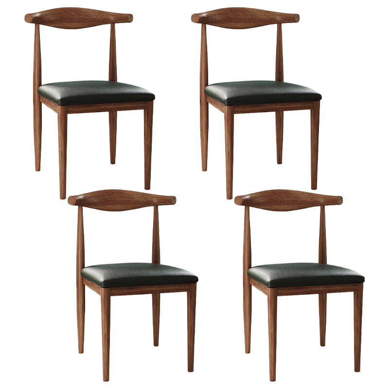 Chaise d'appoint scandinave à dossier ouvert, chaise de salle à manger rembourrée en métal pour la maison