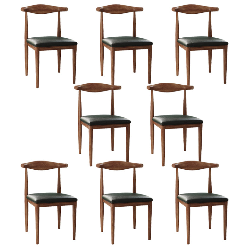 Chaise d'appoint scandinave à dossier ouvert, chaise de salle à manger rembourrée en métal pour la maison