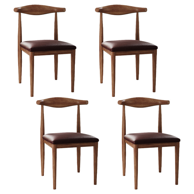 Chaise d'appoint scandinave à dossier ouvert, chaise de salle à manger rembourrée en métal pour la maison