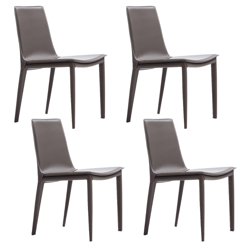 Chaises latérales de salle à manger en métal de style glam chaise sans bras solide pour cuisine
