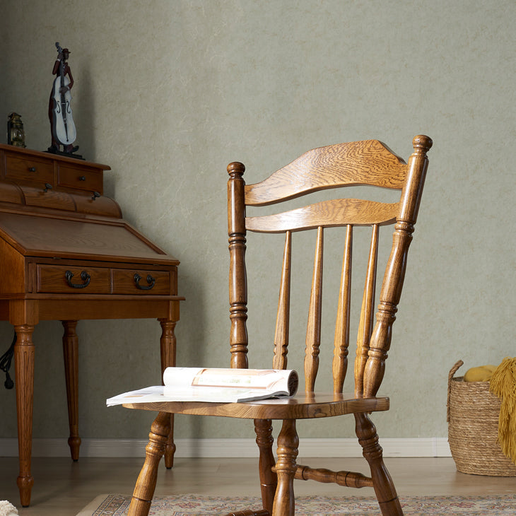 Country Solid Wood Square Dining Chair Slat Back Dining Side Armless Chair