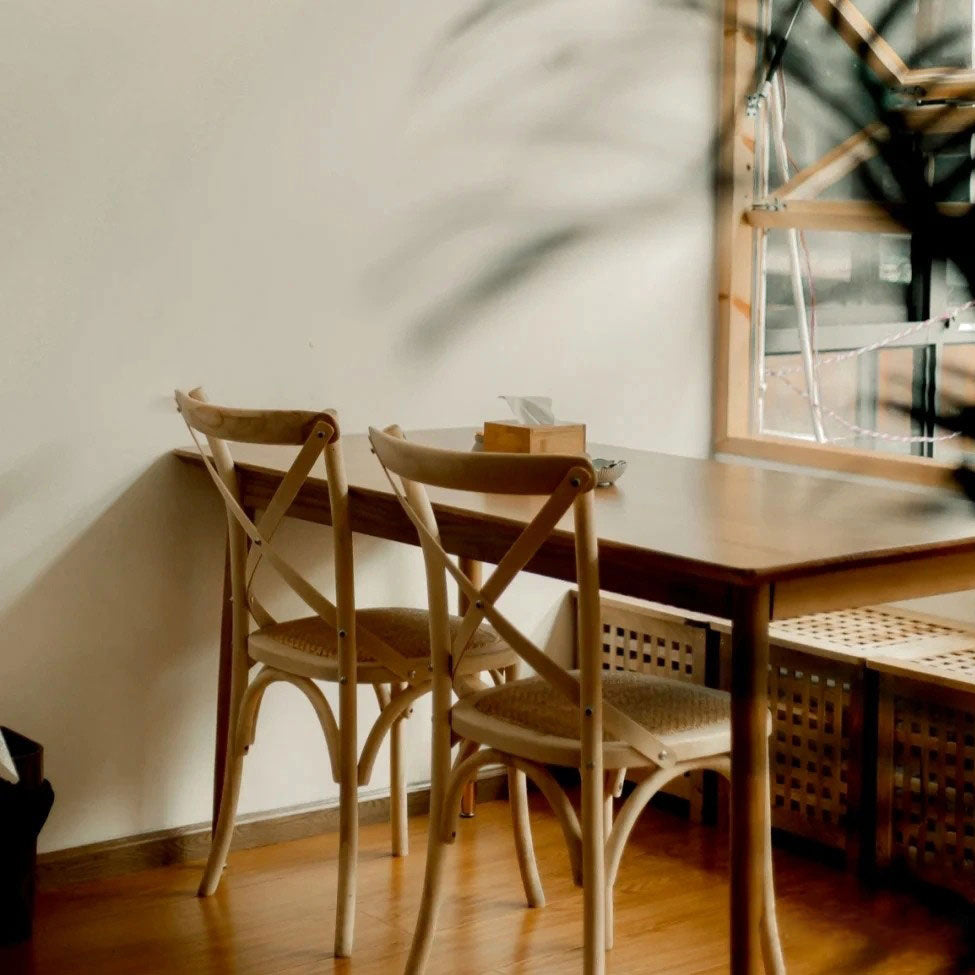 Chaise de salle à manger carrée de style country