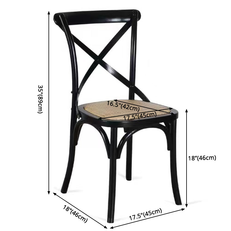 Chaise de salle à manger carrée de style country