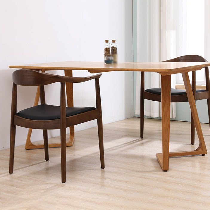 Scandinavian Style Wood Dining Side Chair Home Open Back Dining Side Chair with Arm