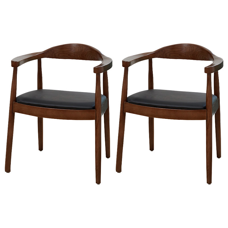 Scandinavian Style Wood Dining Side Chair Home Open Back Dining Side Chair with Arm