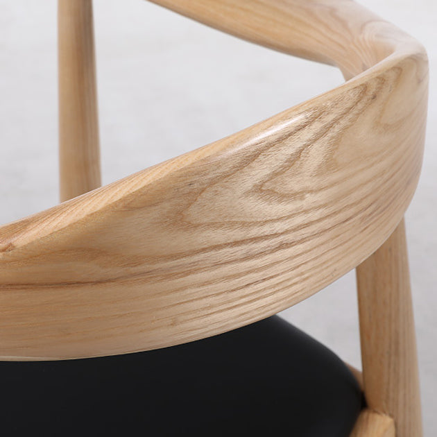 Scandinavian Style Wood Dining Side Chair Home Open Back Dining Side Chair with Arm