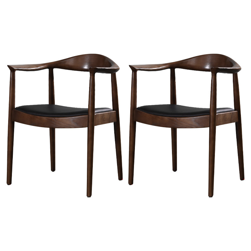 Scandinavian Style Wood Dining Side Chair Home Open Back Dining Side Chair with Arm