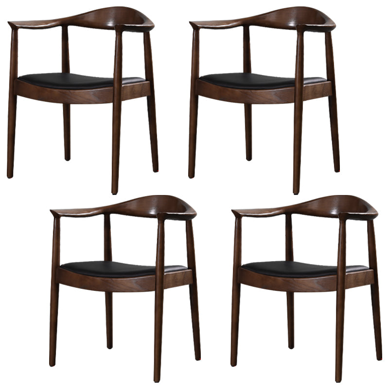Scandinavian Style Wood Dining Side Chair Home Open Back Dining Side Chair with Arm