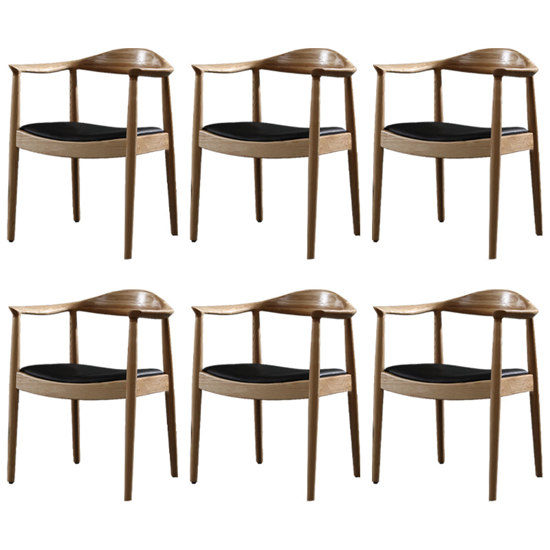 Scandinavian Style Wood Dining Side Chair Home Open Back Dining Side Chair with Arm