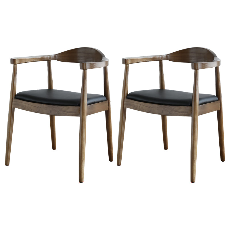 Scandinavian Style Wood Dining Side Chair Home Open Back Dining Side Chair with Arm