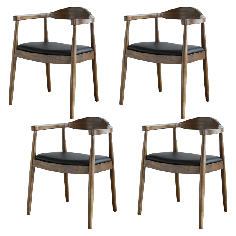Scandinavian Style Wood Dining Side Chair Home Open Back Dining Side Chair with Arm