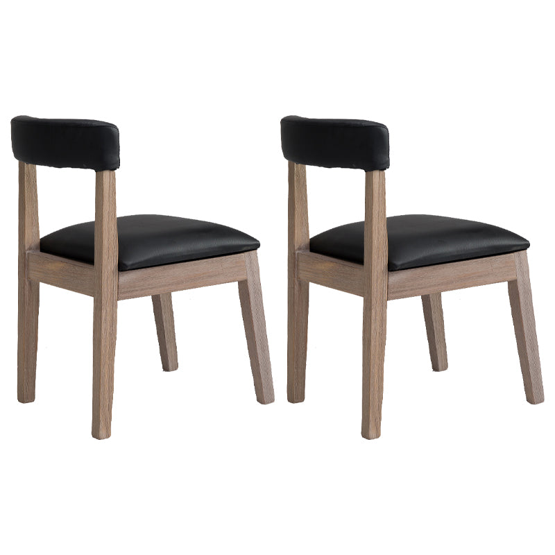 Country Style Solid Wood Dining Room Chair Armless Open Back Dining Side Chair for Home Use