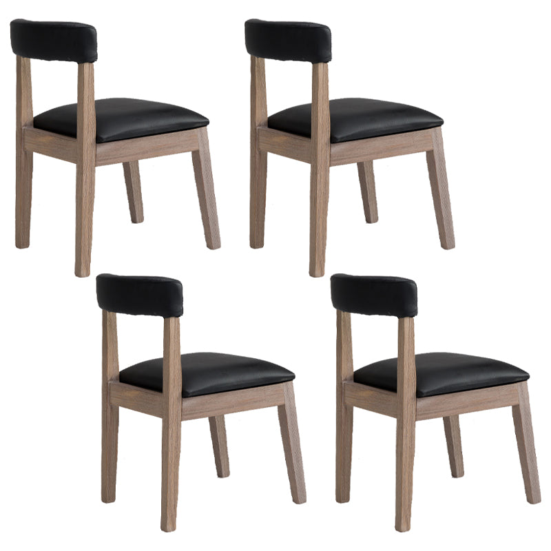 Country Style Solid Wood Dining Room Chair Armless Open Back Dining Side Chair for Home Use