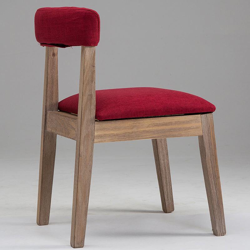 Country Style Solid Wood Dining Room Chair Armless Open Back Dining Side Chair for Home Use