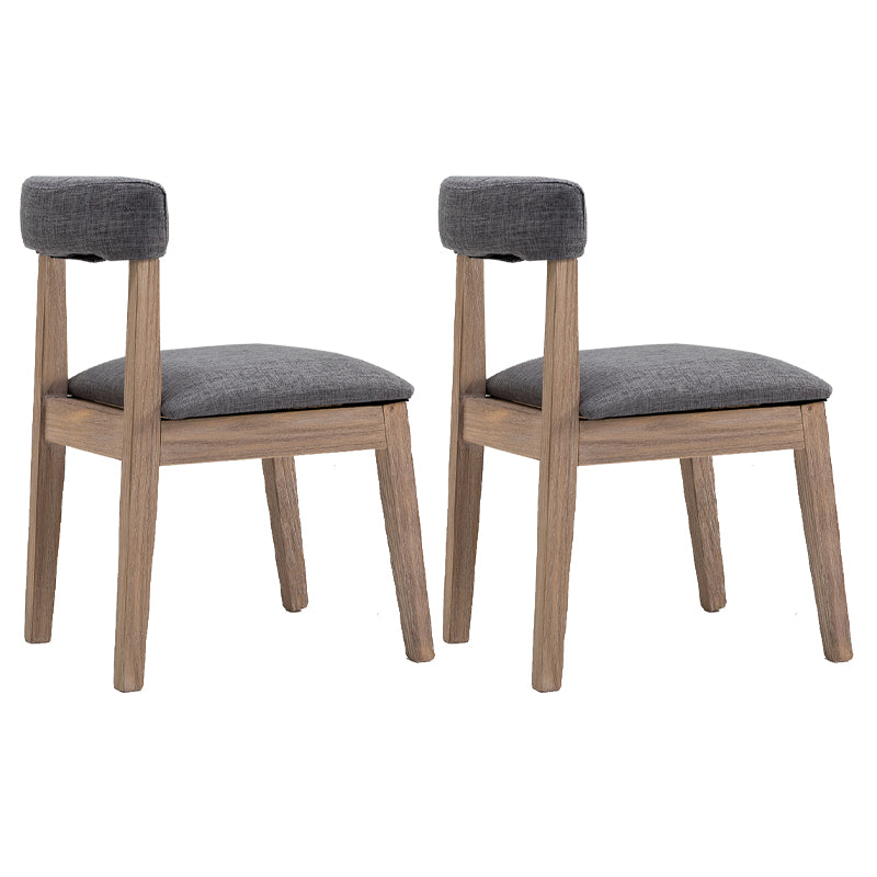 Country Style Solid Wood Dining Room Chair Armless Open Back Dining Side Chair for Home Use