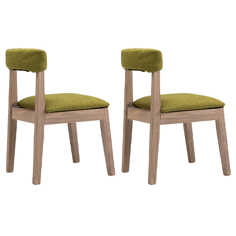 Country Style Solid Wood Dining Room Chair Armless Open Back Dining Side Chair for Home Use