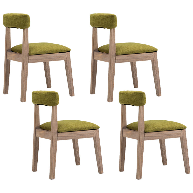 Country Style Solid Wood Dining Room Chair Armless Open Back Dining Side Chair for Home Use