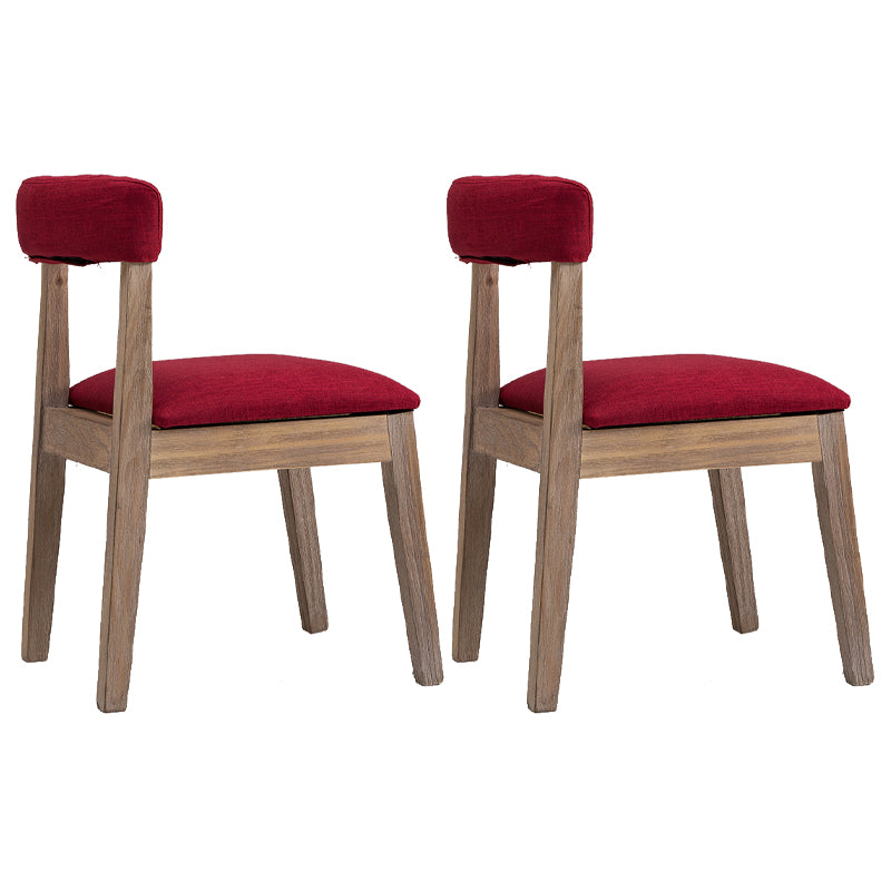 Country Style Solid Wood Dining Room Chair Armless Open Back Dining Side Chair for Home Use