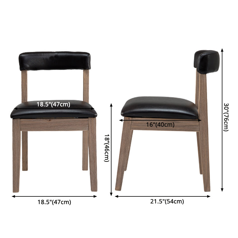 Country Style Solid Wood Dining Room Chair Armless Open Back Dining Side Chair for Home Use