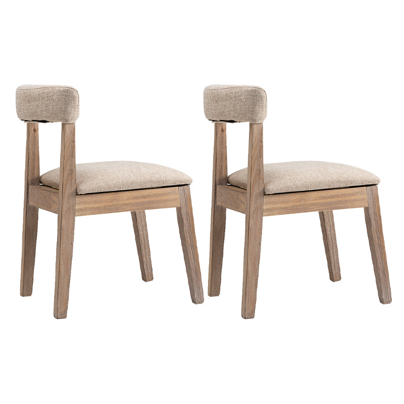 Country Style Solid Wood Dining Room Chair Armless Open Back Dining Side Chair for Home Use