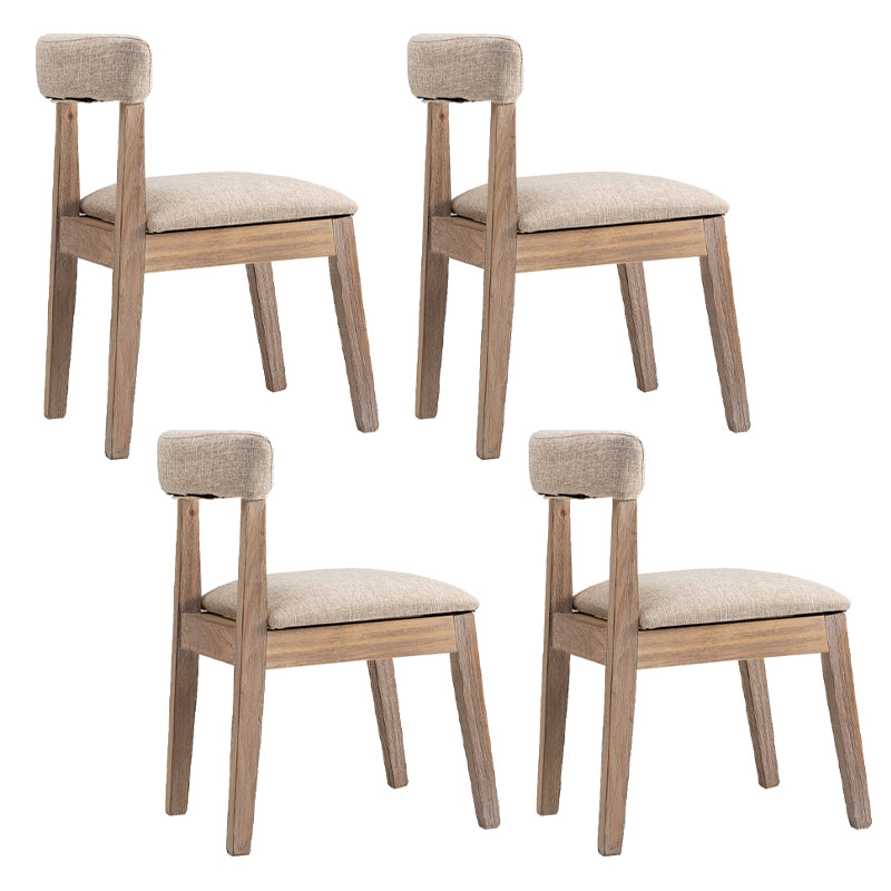 Country Style Solid Wood Dining Room Chair Armless Open Back Dining Side Chair for Home Use