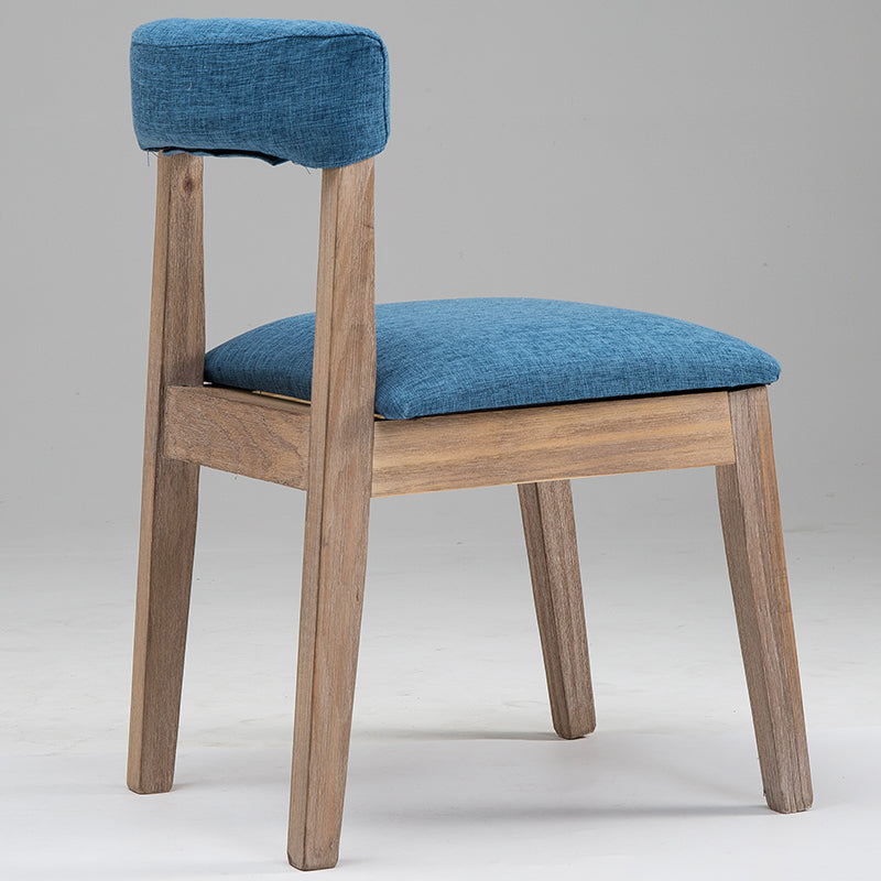 Country Style Solid Wood Dining Room Chair Armless Open Back Dining Side Chair for Home Use