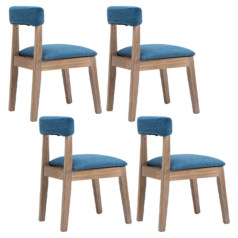 Country Style Solid Wood Dining Room Chair Armless Open Back Dining Side Chair for Home Use