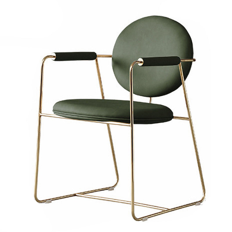 Nordic Cushioned Dining Chair 33"H King Louis Back Side Chair with Metal Base for Restaurant