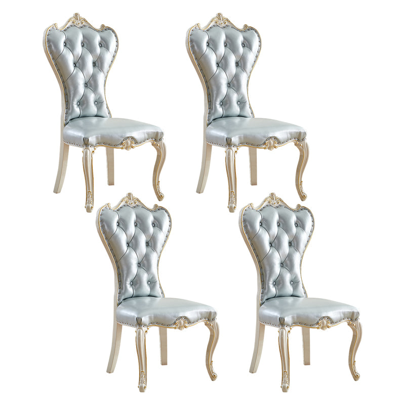 Chaise d'appoint en cuir de bouleau de style européen, chaise de salle à manger Parsons de couleur claire