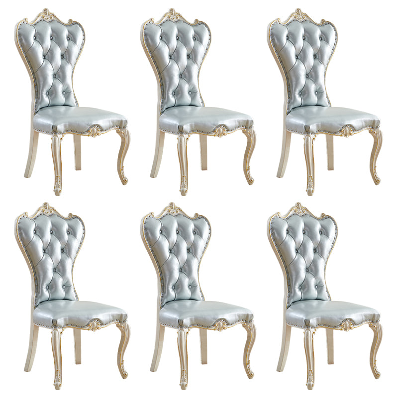Chaise d'appoint en cuir de bouleau de style européen, chaise de salle à manger Parsons de couleur claire