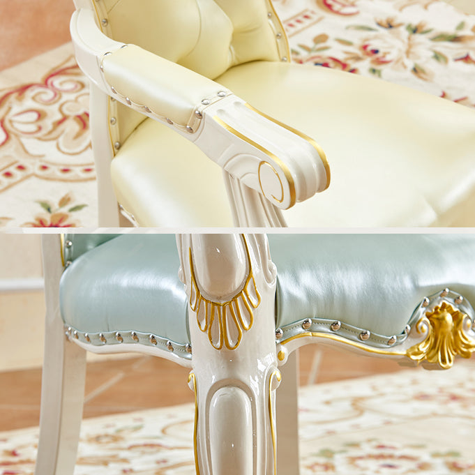 Chaise d'appoint en cuir de bouleau de style européen, chaise de salle à manger Parsons de couleur claire