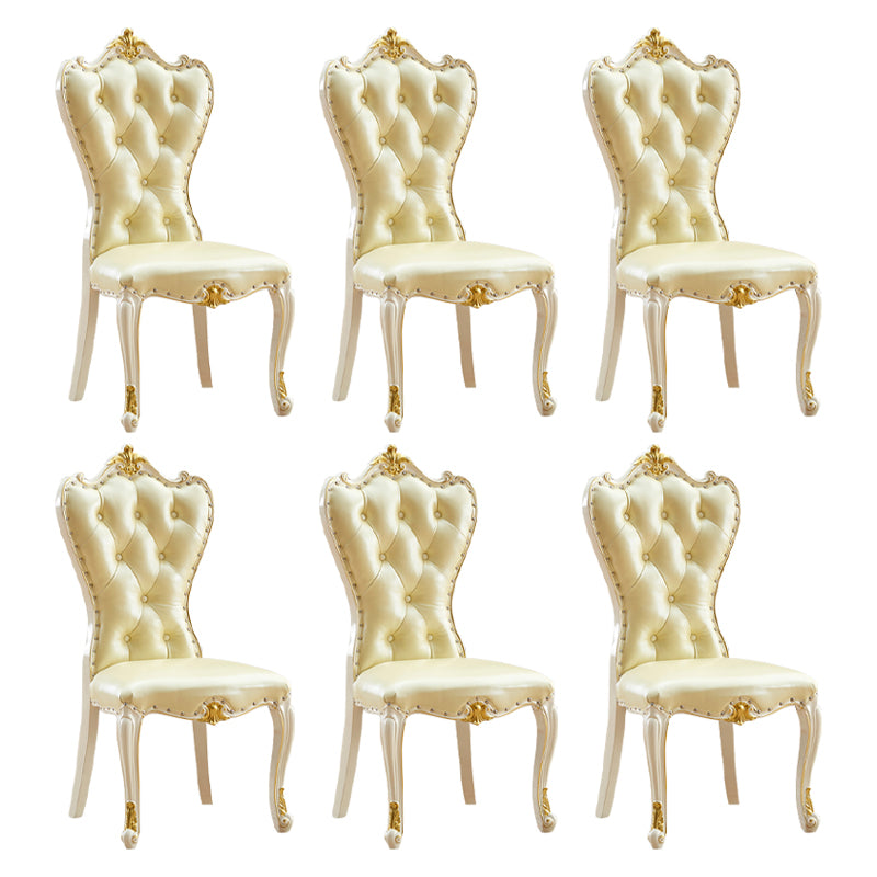 Chaise d'appoint en cuir de bouleau de style européen, chaise de salle à manger Parsons de couleur claire