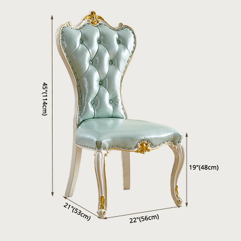 Chaise d'appoint en cuir de bouleau de style européen, chaise de salle à manger Parsons de couleur claire