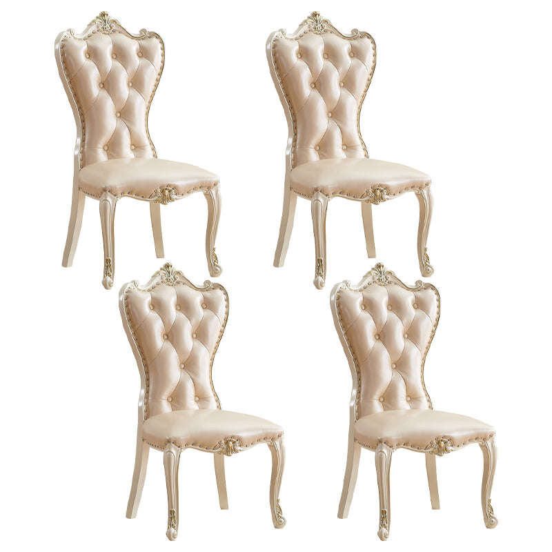 Chaise d'appoint en cuir de bouleau de style européen, chaise de salle à manger Parsons de couleur claire